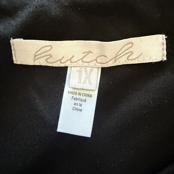 Anthro Hutch Puff Mesh Sleeve Bodysuit V-Neck Statement One Piece Stretch Sz 1X - Picture 4 of 11